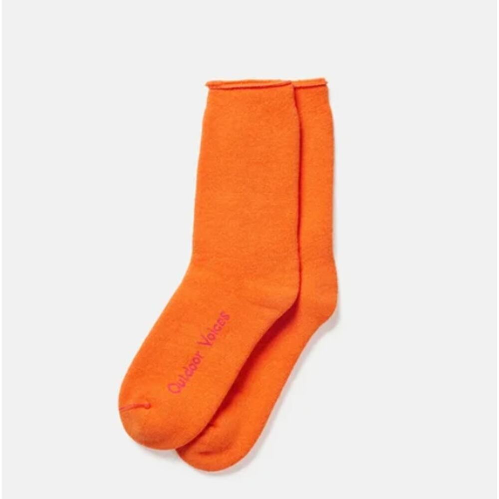 Outdoor Voices Socks S M Orange Crew Mens Womens Rest‎ Recovery Cushion 7-9.5